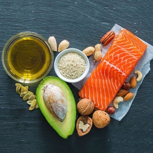 Salmon, avocado, and nuts